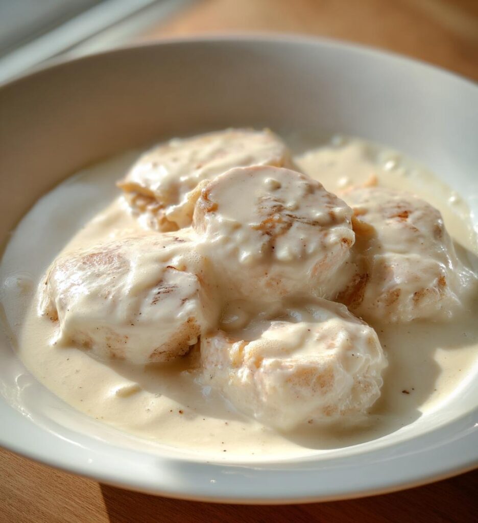 Fiskepudding i hvit saus