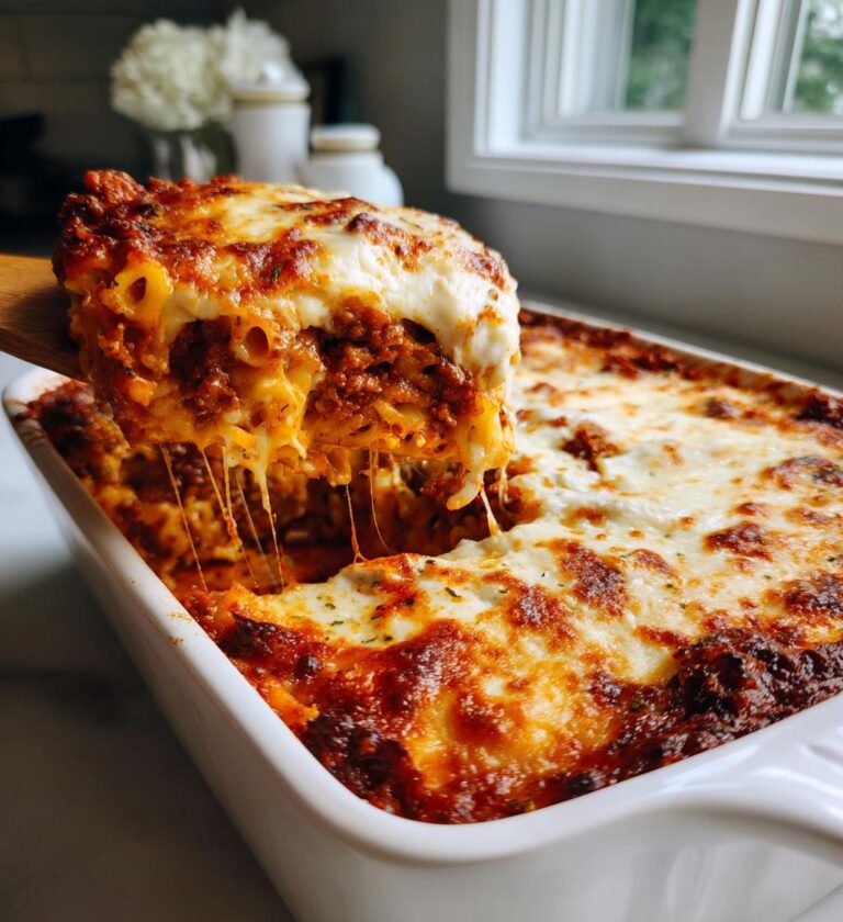 Grateng med kjøttdeig og pasta