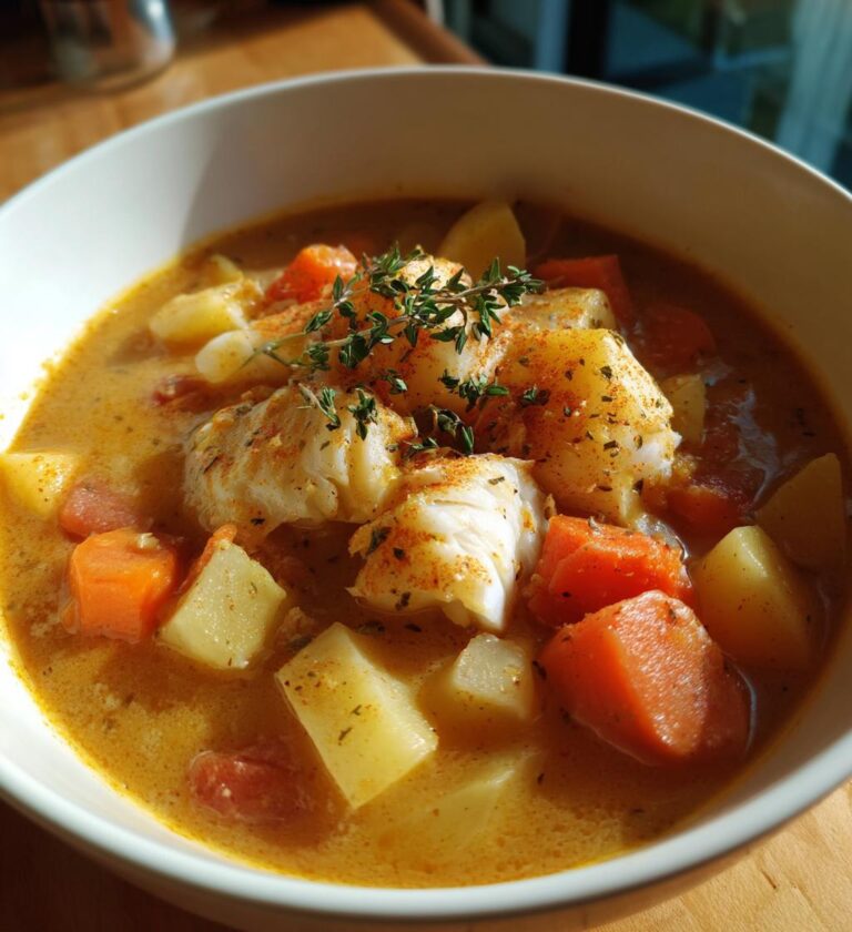 Kremet fiskesuppe med torsk