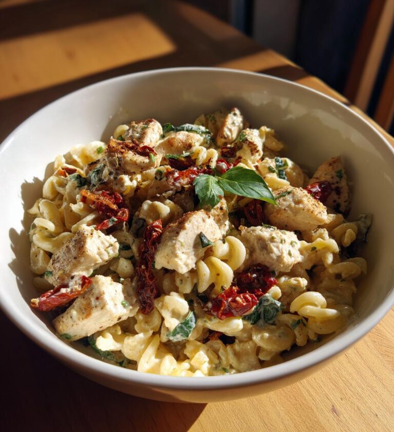 Lun kyllingsalat med pasta
